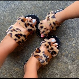 KIDS - Leopard Fur Slides Mommy and Me! (Sold Sep…